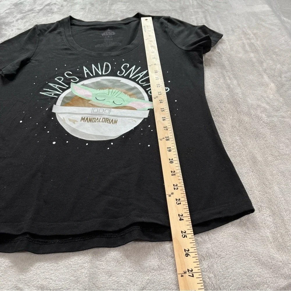 Disney Star Wars The Mandalorian Women S Black Grogu Naps Snacks Graphic Tee - Picture 5 of 8